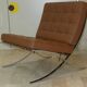 Sedia in acciaio e pelle nello stile di Knoll, anni '80