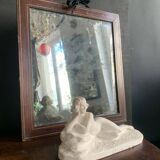 Antique mercury mirror in wood, late 19th century