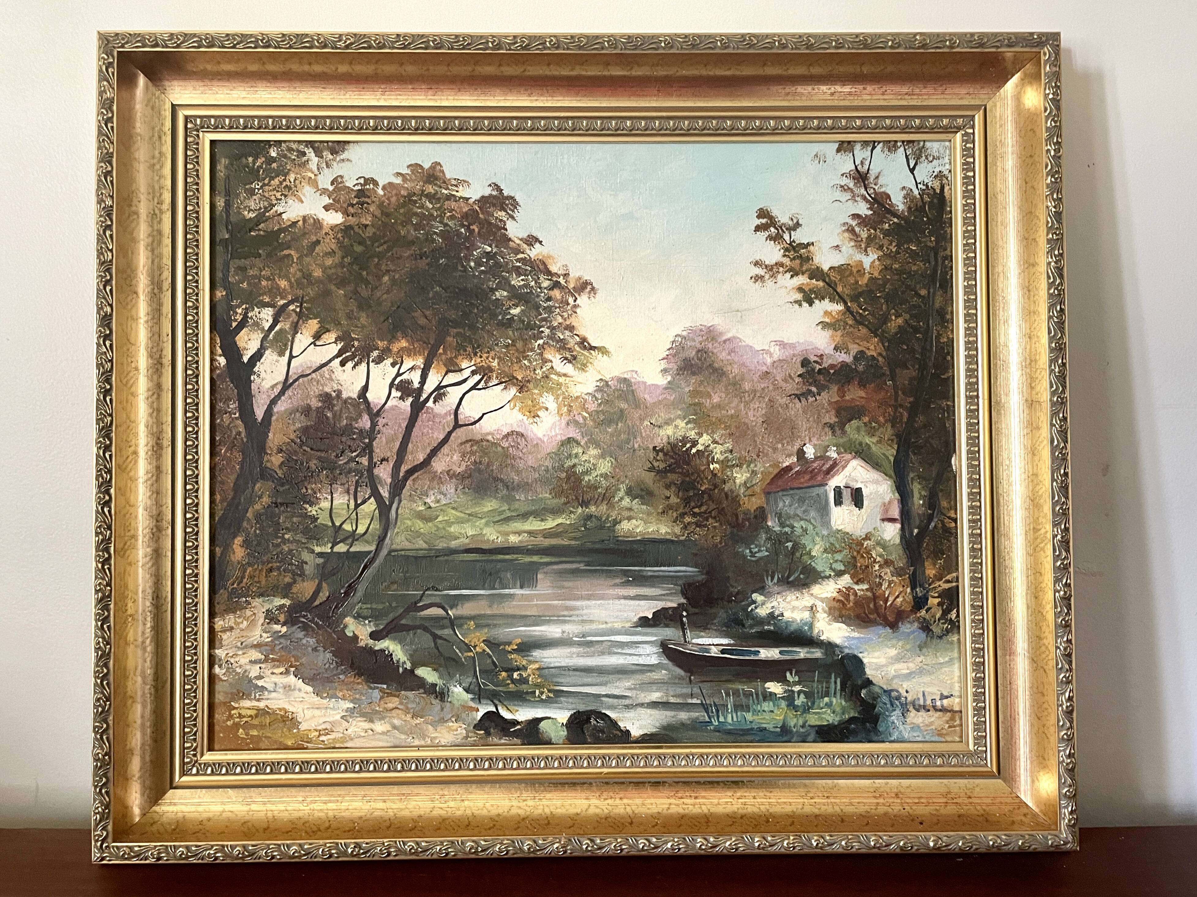 Diptyque oils on canvas signed Rialet