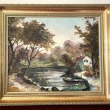 Diptych of oils on canvas signed Rialet