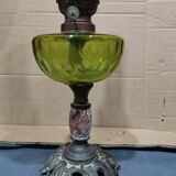 set of three old kerosene lamps