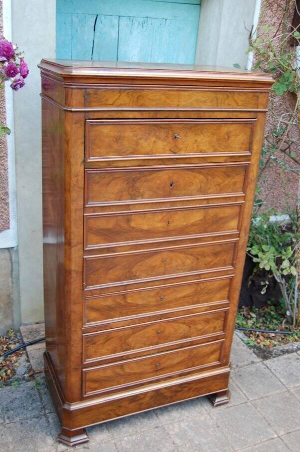 Louis Philippe period walnut secretary from the 19th century