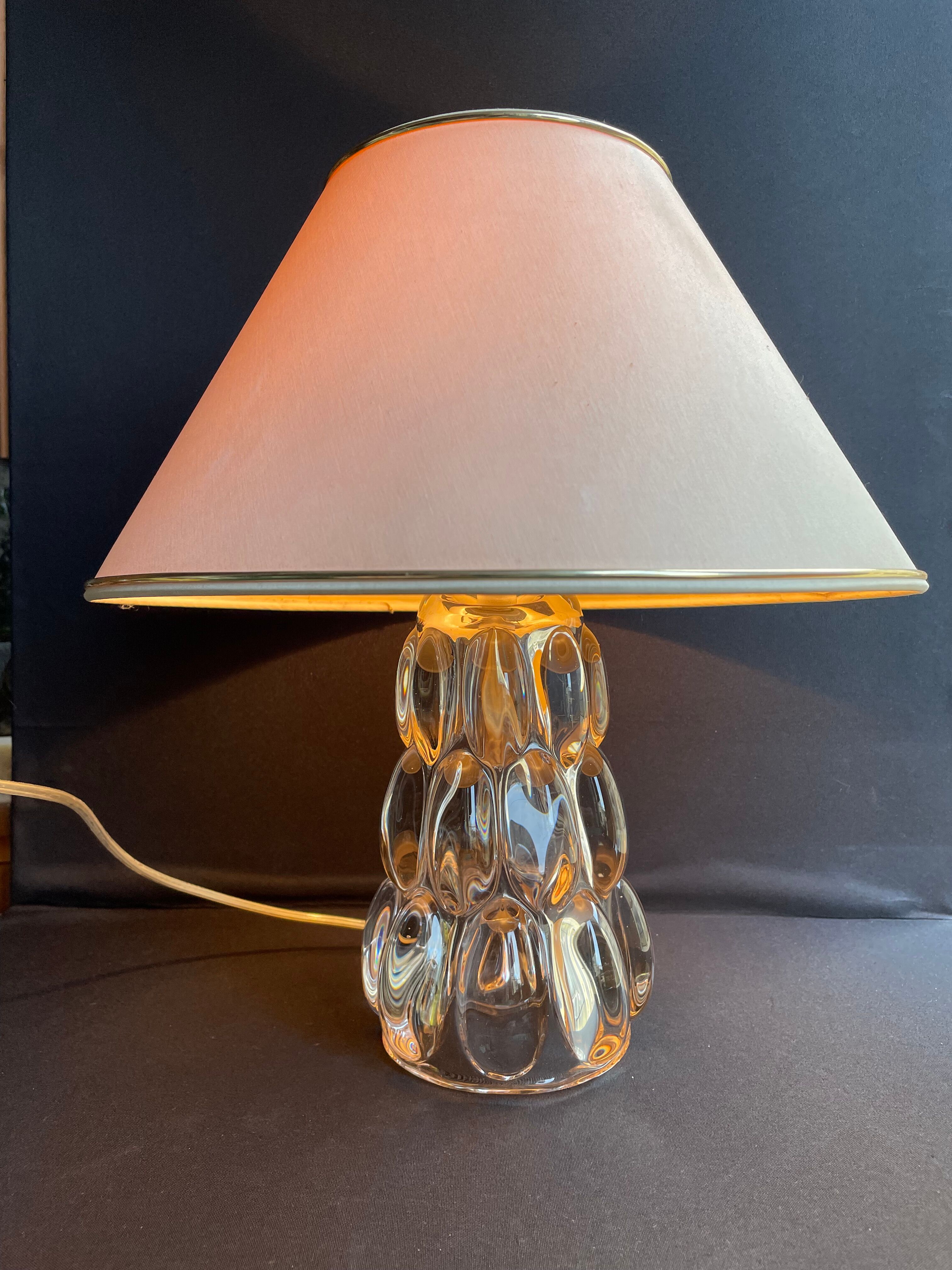 Schneider Glassworks - Important Lamp Foot - Molded Crystal - Conical with Godrons