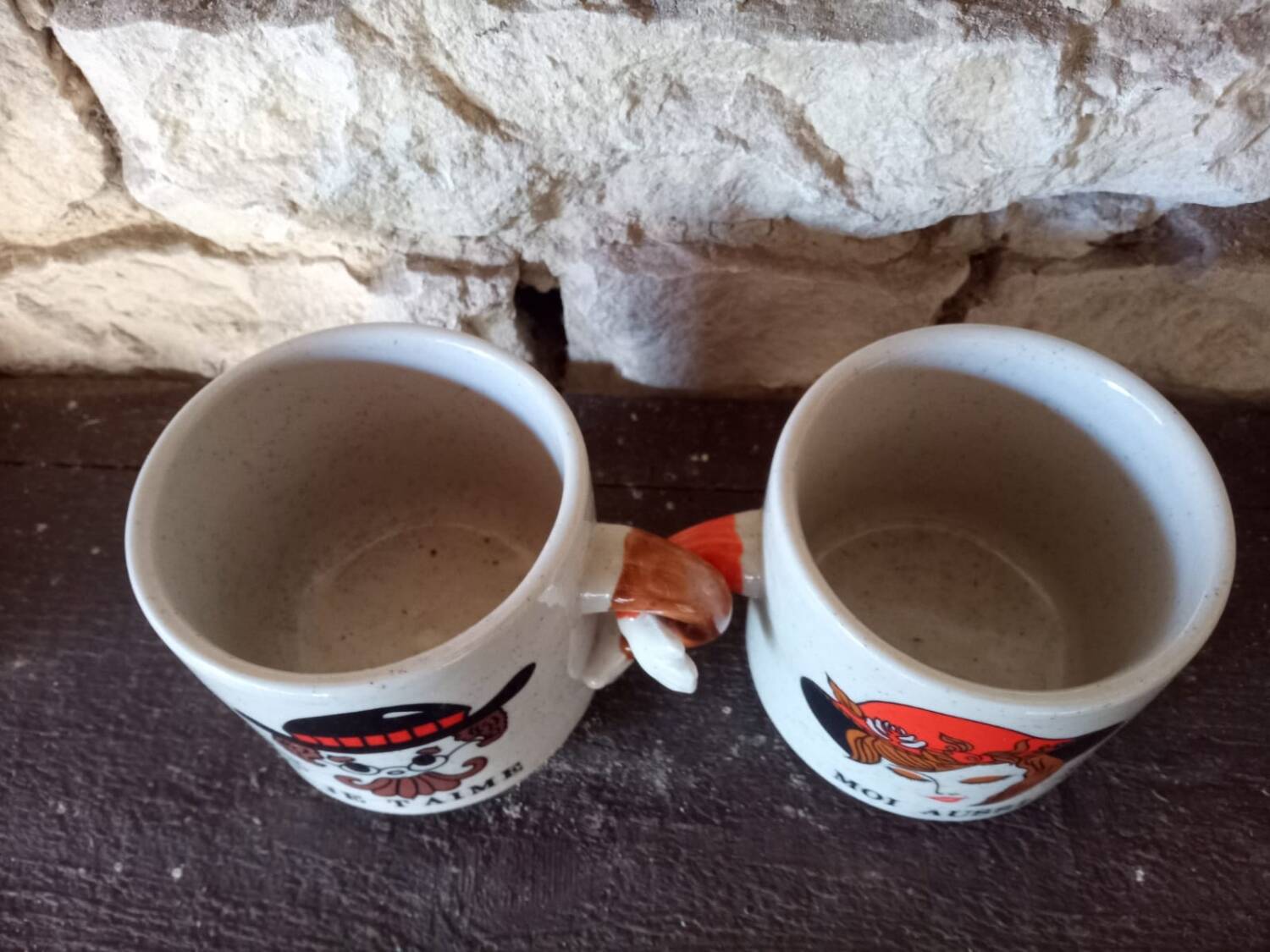 Love vintage stoneware coffee mugs
