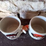 Tasses à café en grès vintage amour