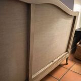 “Mise en demeure” bench in solid beech and velvet, Louis XV style