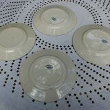 Set of 4 Salins earthenware plates, Vincennes model - Diam. 21.5cm