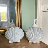 Soap dispenser and shell toothbrush storage