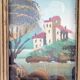 Pair of small Italian oil paintings, flowers and landscape.