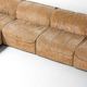Modular 7-piece beige Italian sofa in soft velvet, 1970s