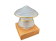 Lampe de table forme de champignon vintage en verre de Murano et socle bois