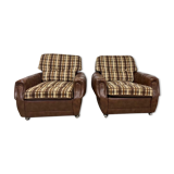 set of 2 vintage armchairs / single seats / armchairs