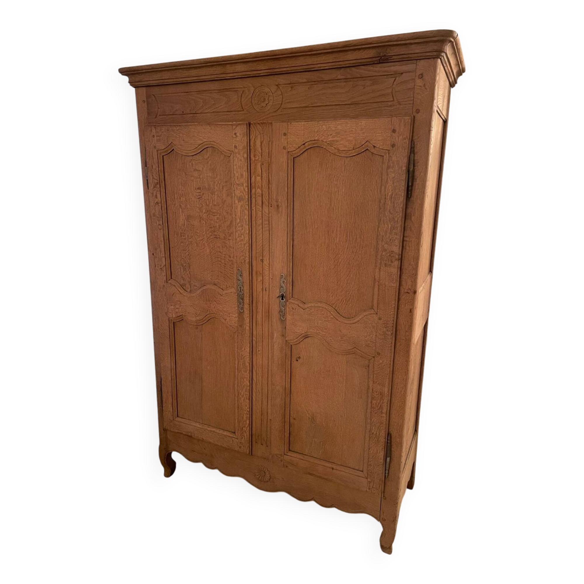 Small 19th century solid oak wardrobe