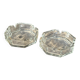 Set of 2 vintage octagonal glass ashtrays D11 H3.5