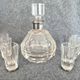 Antique liqueur set, decanter and 6 thick cut crystal glasses
