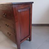 Three-drawer chest of drawers in exotic wood