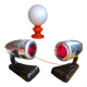 Pair of Hanau lamps, streamline design