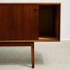 Rosewood and Teak Low Sideboard with Sliding Doors, 1960s