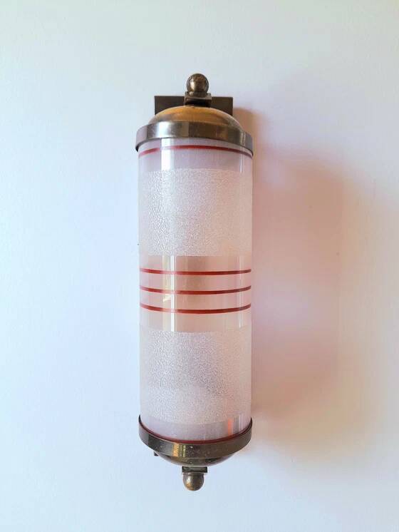 Art Deco barber shop sign wall light