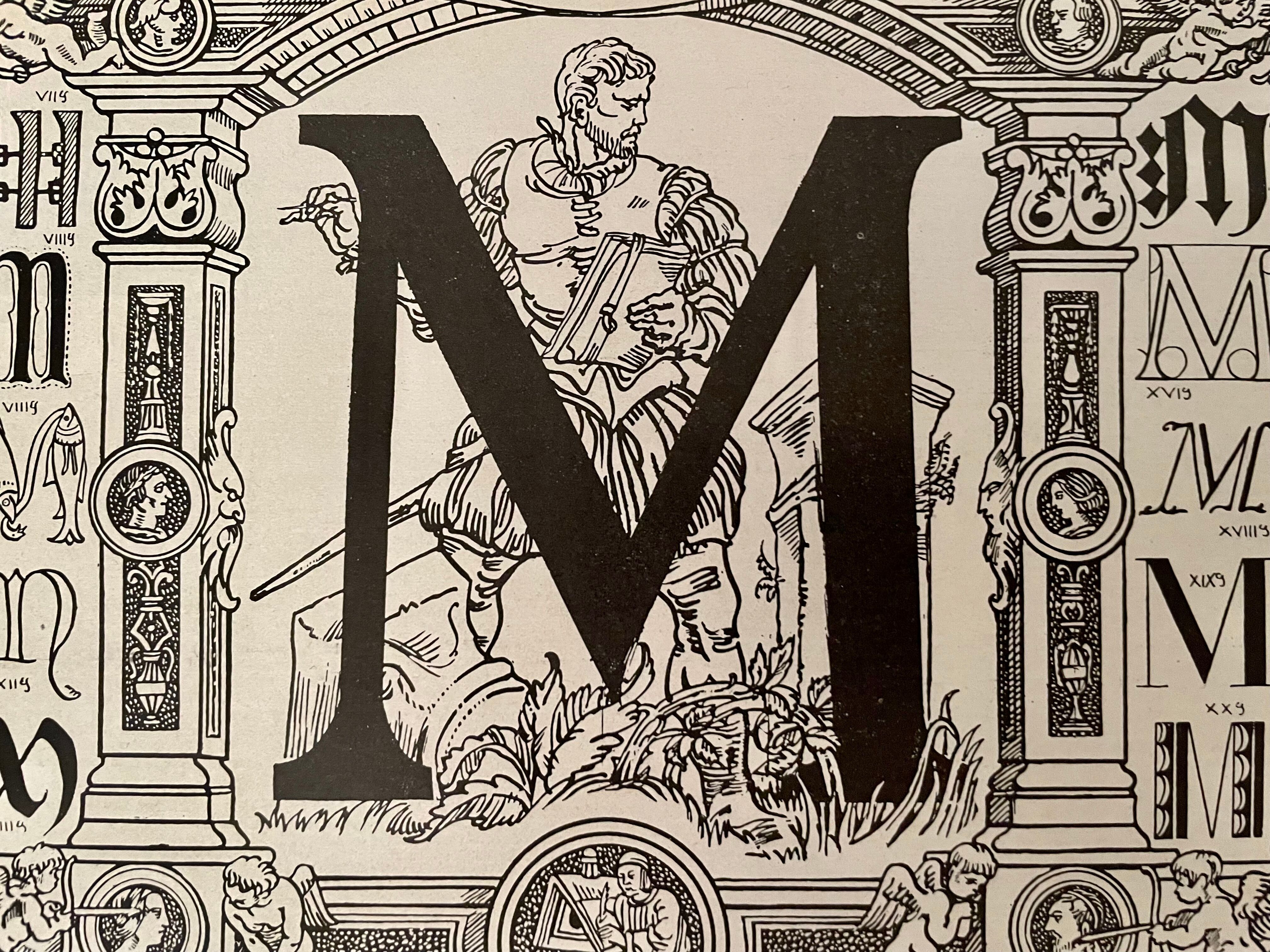 Lithograph letter M 1930