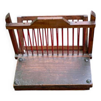 Porte revue vintage porte document pliable en bois