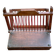 Vintage magazine rack, foldable wooden document holder.