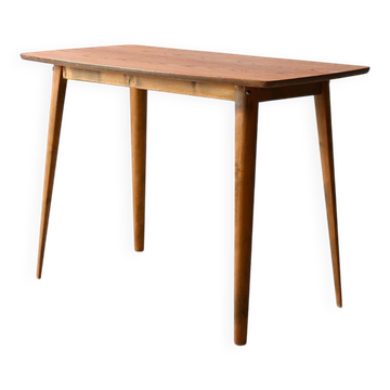 Table basse scandinave en teck et hêtre des années 1960