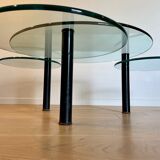 Glass coffee table and black base