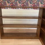 Large oak corner bookcase, 1950s design.