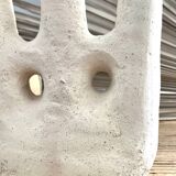 White terracotta candle holder