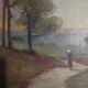 Painting oil on cardboard landscape
