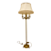 Bronze floor lamp by Lucien Gau, with a six-light shade model 16136.