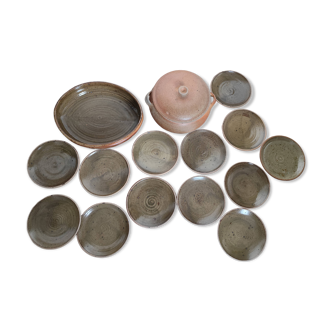 Antique stamped stoneware artisan service