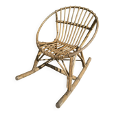 Rocking-chair / Fauteuil en Rotin Osier Tressé Bambou Pour Enfant -Vi