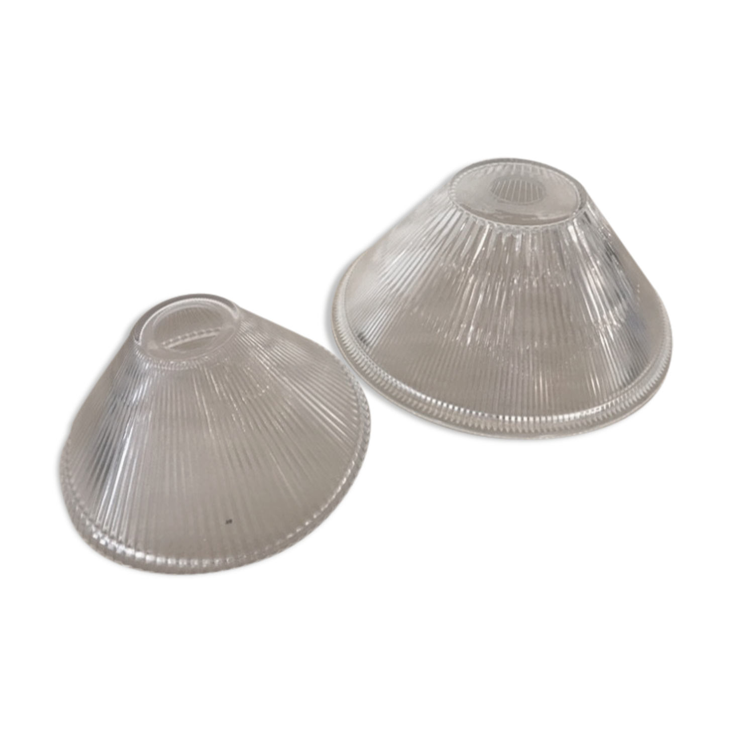 Two fluted glass offal