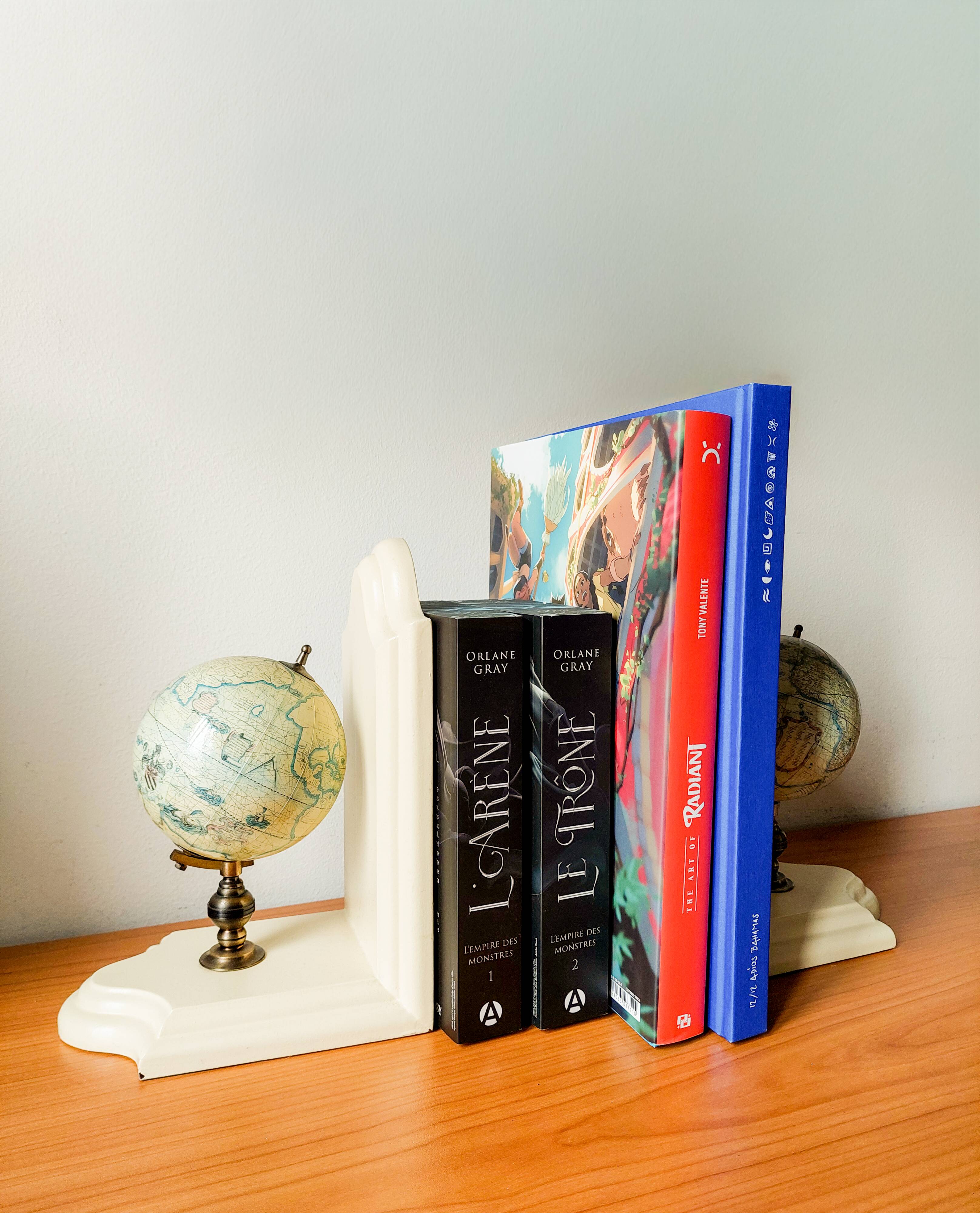 Pair of vintage globe bookends