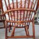Sofa armchairs and coffee table in vintage rattan of six pieces