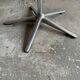 Wilkhahn Delta lounge chair in black leather with polished aluminum base and footrest (1970s)