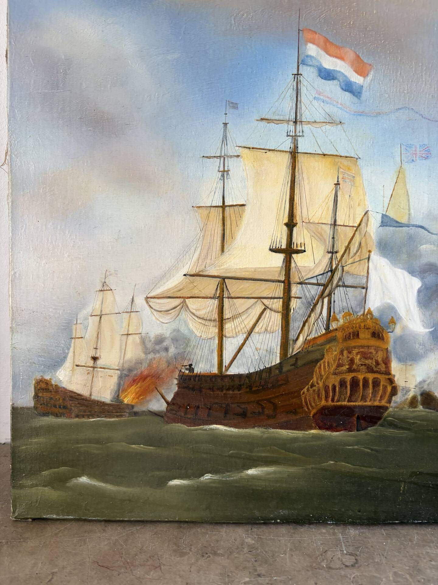 Marine, 20th century, oil on canvas signed