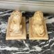 Pair of lions after Canova, alabaster sculpture circa 1880
