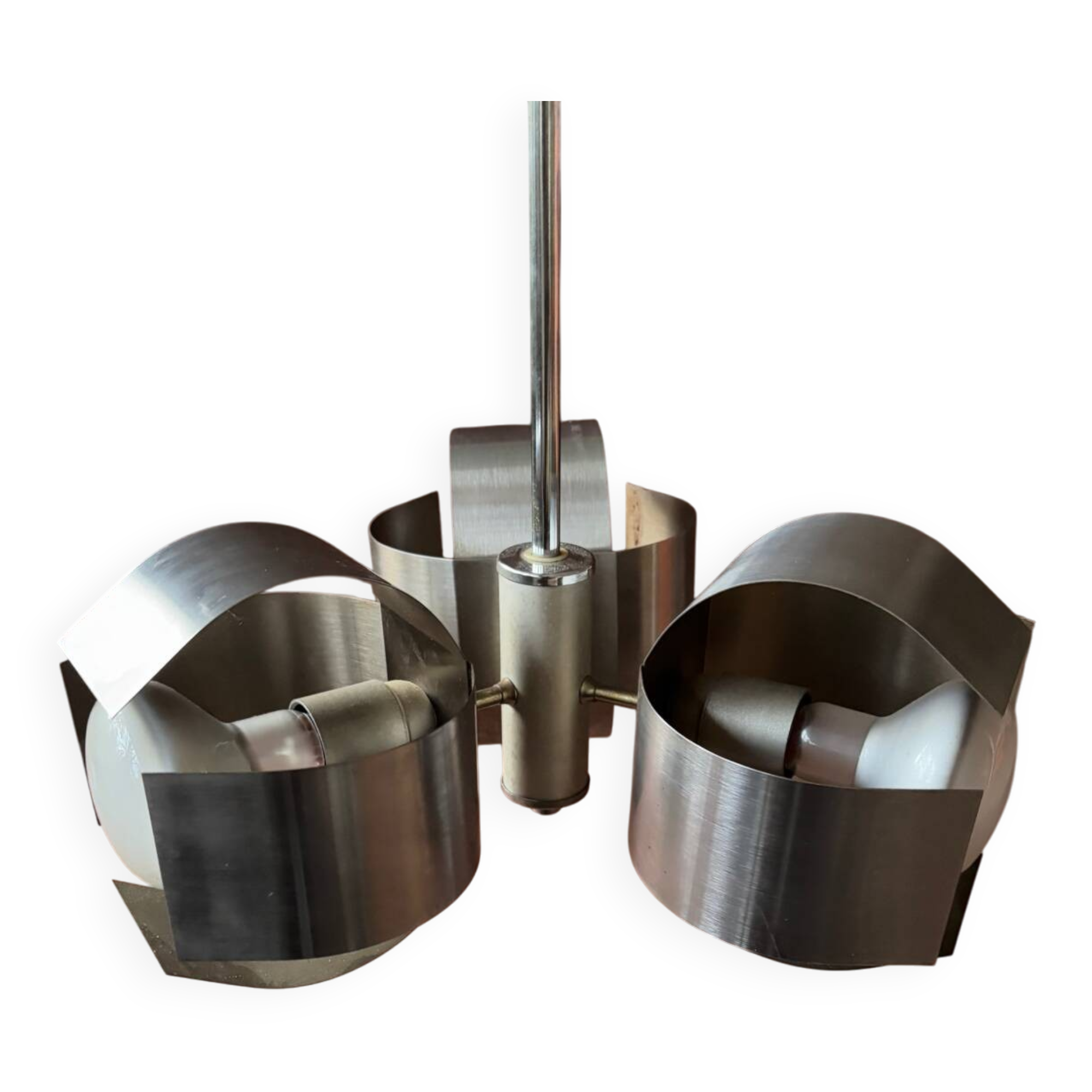 Space Age 1970s Steel Pendant Light