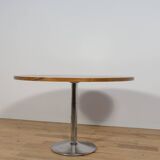 Mid-Century Teak Modern Round Dining Table, Denmark, 1970s
