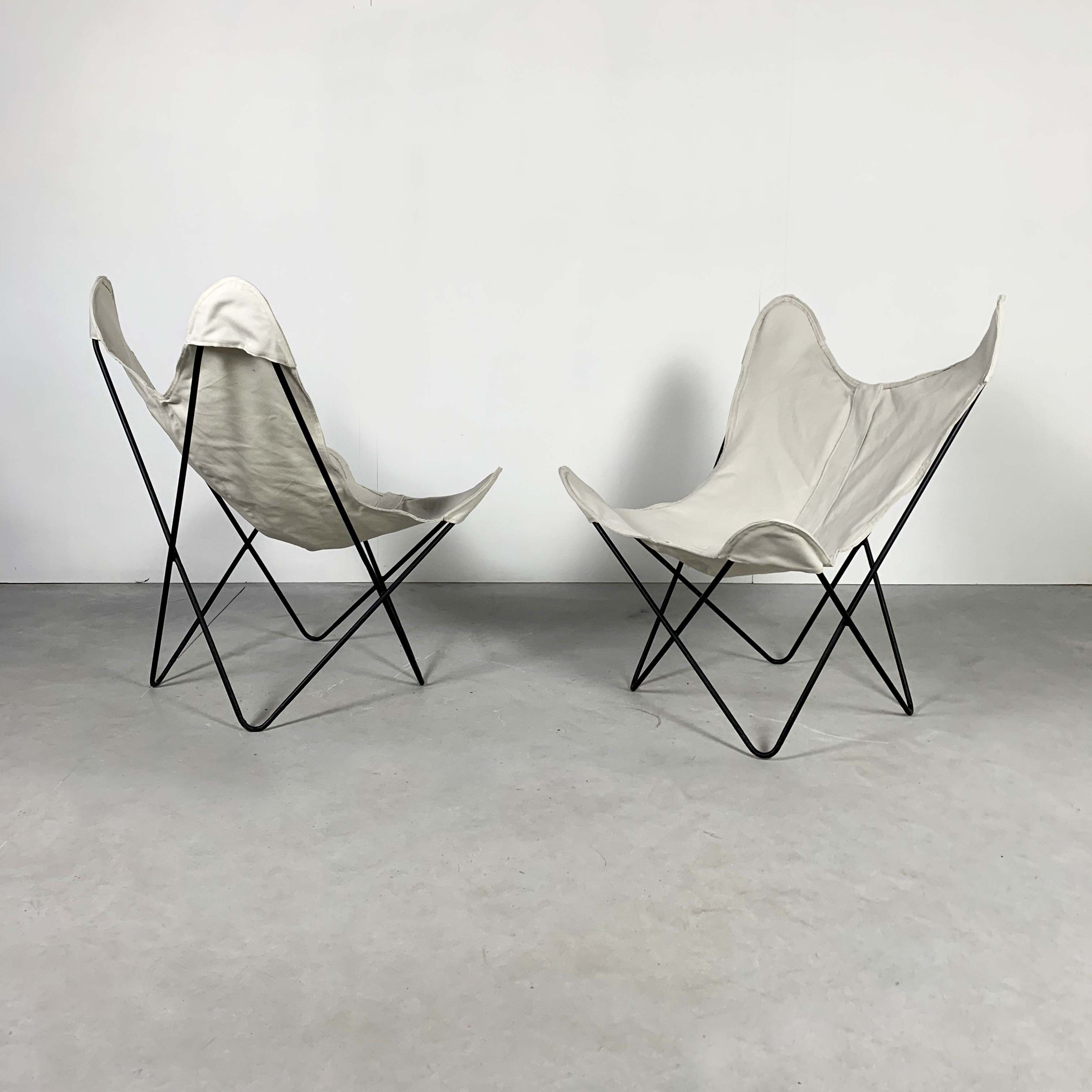 Set of 2 Butterfly, BKF armchairs by Jorge Ferrari Hardoy for Knoll, 1970