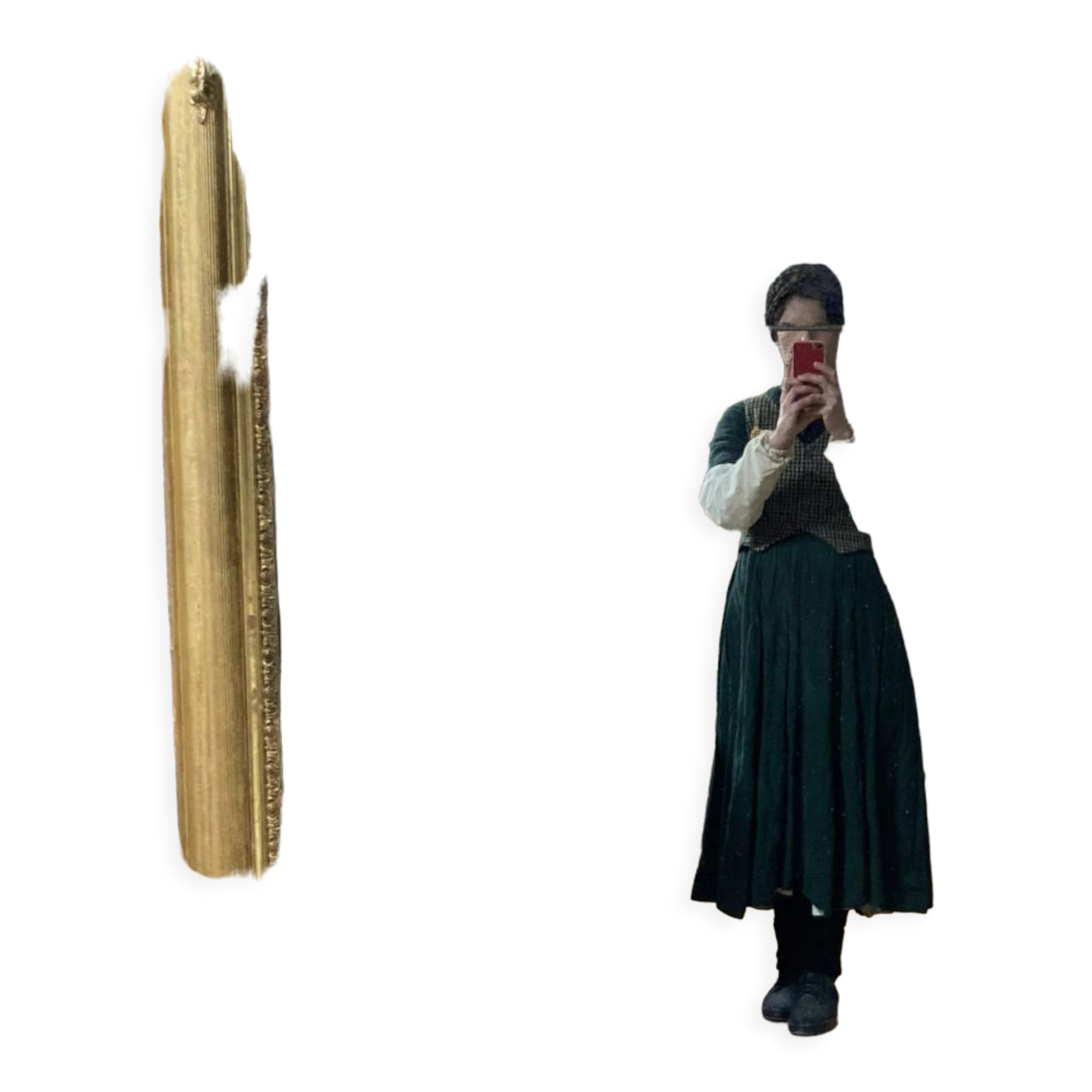 Gilded wooden mirror Napoleon III 186x119cm