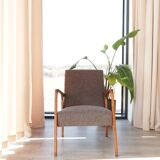 Vintage armchair chocolate granola mid-century modern design 1960