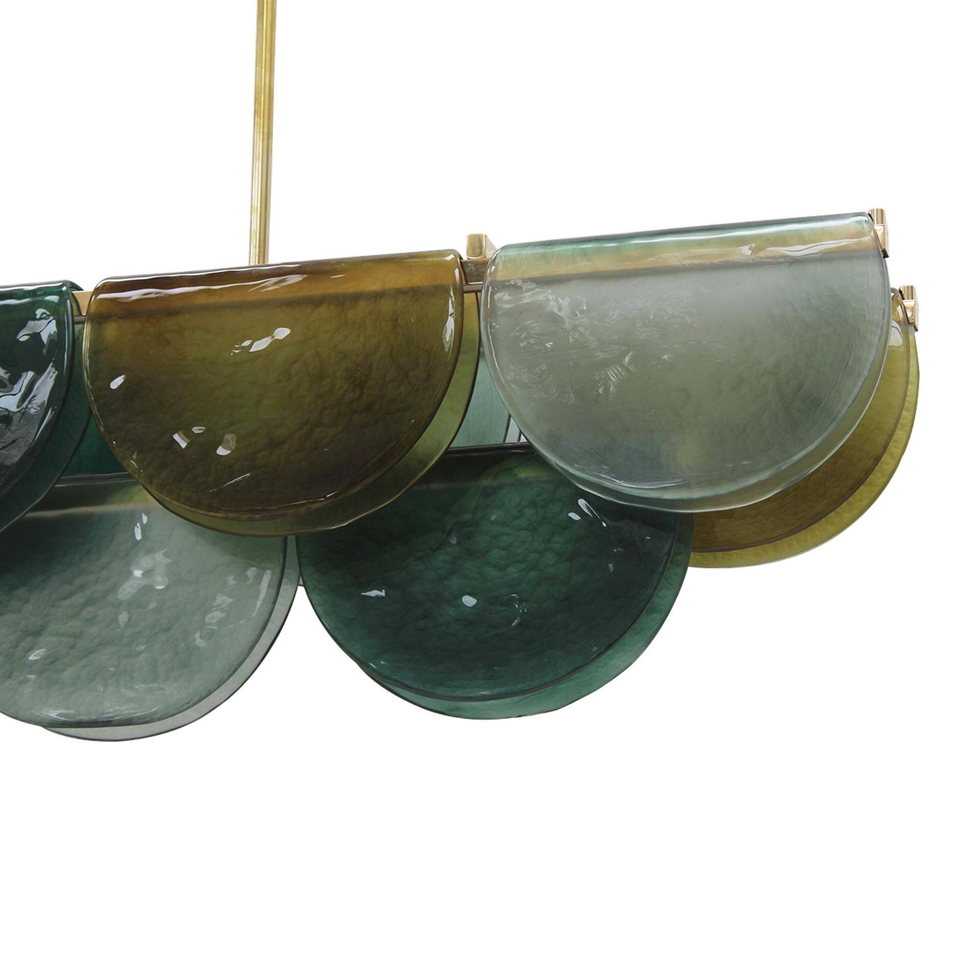 Lampe de plafond en verre de Murano allongée, Italie