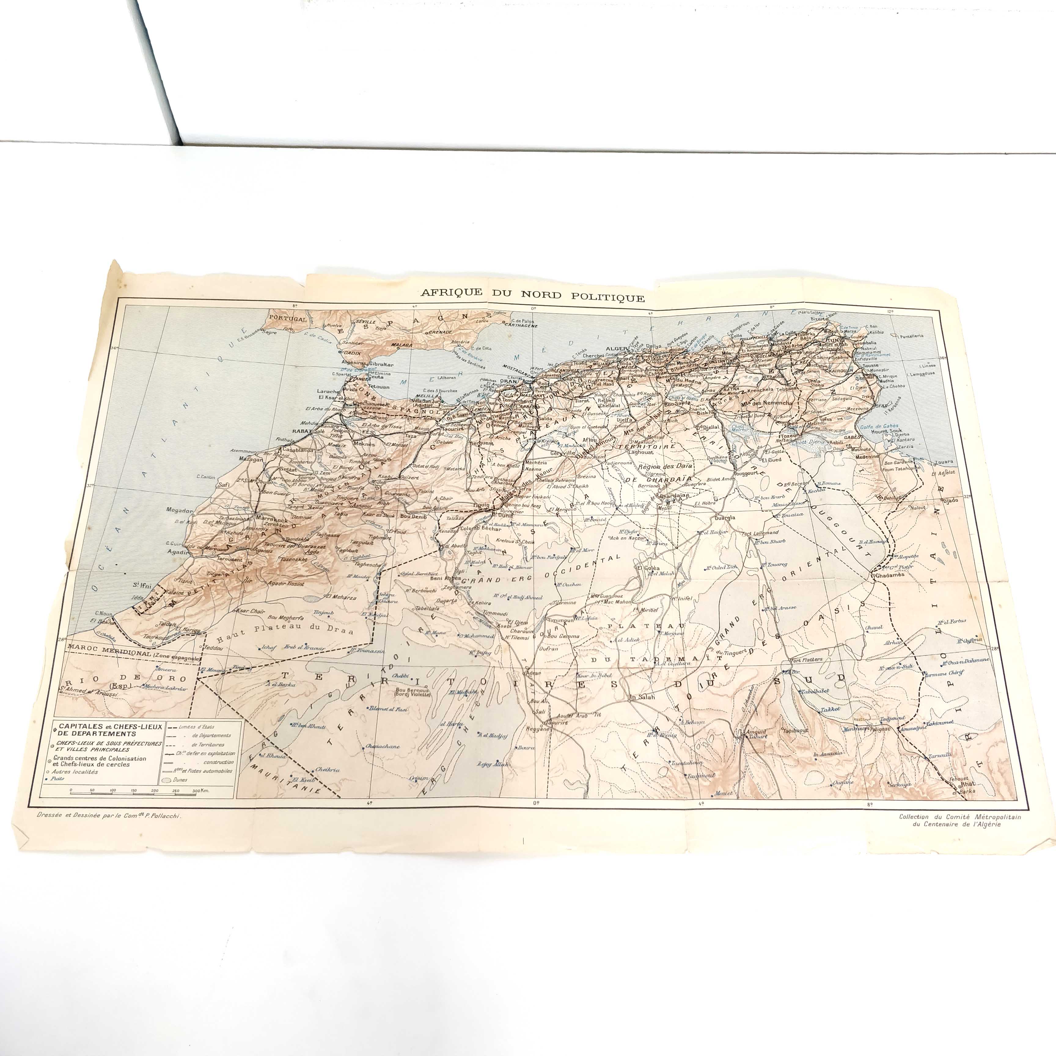 Carte Afrique du Nord 1931