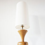 Large vintage turned wooden lamp