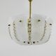 J.T. Kalmar Petite curved suspension basket, brass and glass, Austria, 1950s