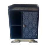 Black and gold Art Deco bedside table